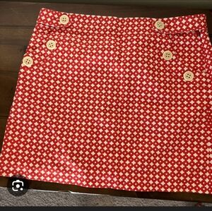 J. Crew Red and White Mini Skirt